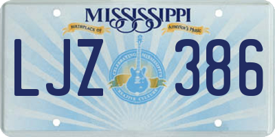 MS license plate LJZ386
