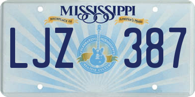 MS license plate LJZ387