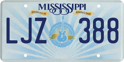 MS license plate LJZ388