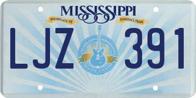 MS license plate LJZ391