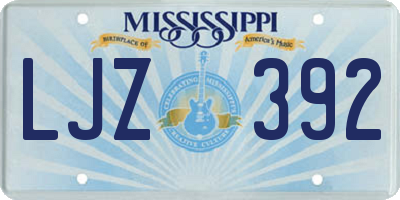 MS license plate LJZ392