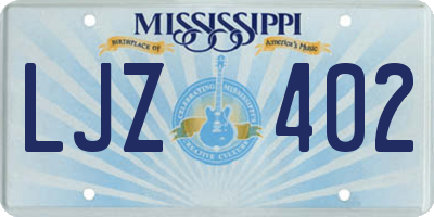 MS license plate LJZ402