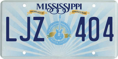 MS license plate LJZ404