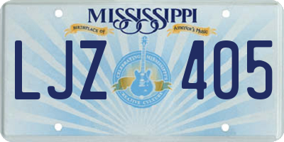 MS license plate LJZ405