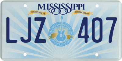 MS license plate LJZ407