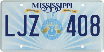 MS license plate LJZ408