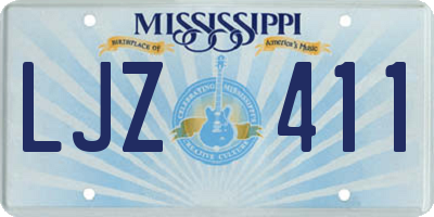 MS license plate LJZ411