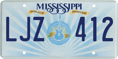 MS license plate LJZ412