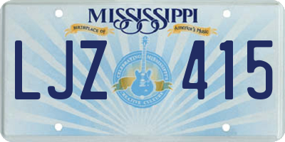 MS license plate LJZ415