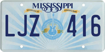 MS license plate LJZ416