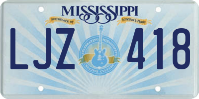 MS license plate LJZ418