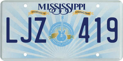 MS license plate LJZ419