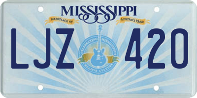 MS license plate LJZ420