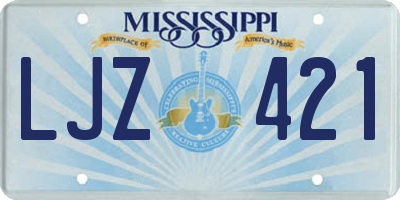 MS license plate LJZ421