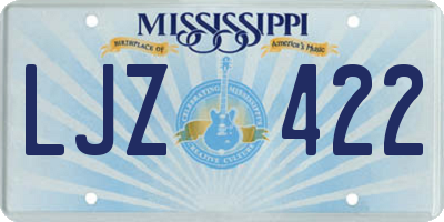 MS license plate LJZ422