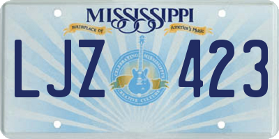 MS license plate LJZ423