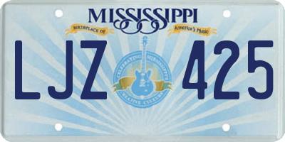 MS license plate LJZ425