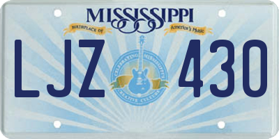 MS license plate LJZ430
