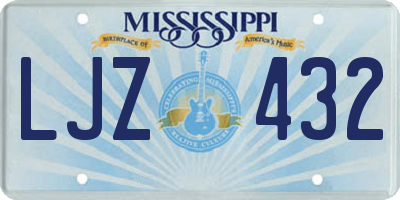 MS license plate LJZ432