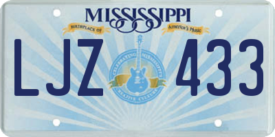 MS license plate LJZ433
