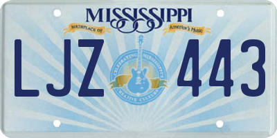 MS license plate LJZ443