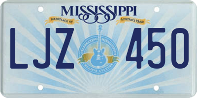 MS license plate LJZ450