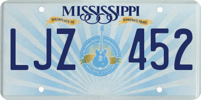 MS license plate LJZ452