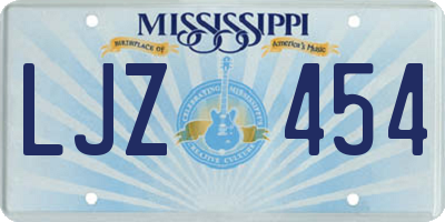 MS license plate LJZ454