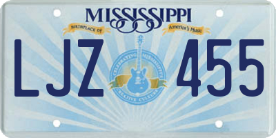 MS license plate LJZ455