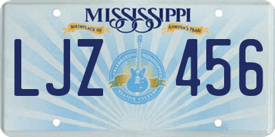 MS license plate LJZ456