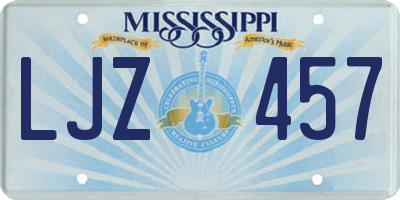 MS license plate LJZ457