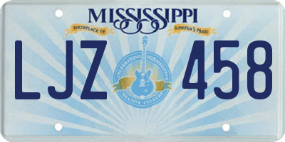MS license plate LJZ458