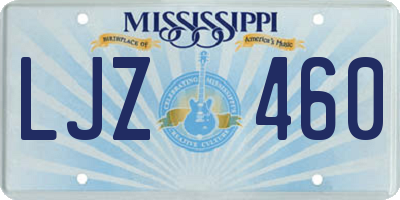 MS license plate LJZ460
