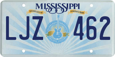 MS license plate LJZ462