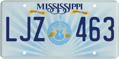MS license plate LJZ463
