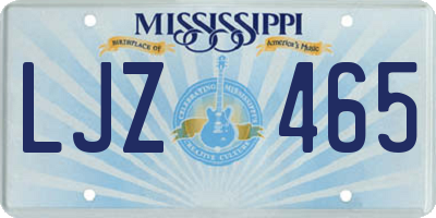 MS license plate LJZ465