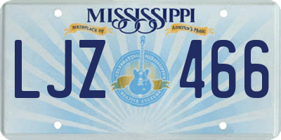 MS license plate LJZ466