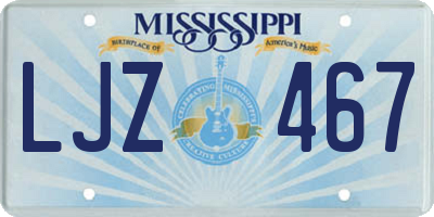 MS license plate LJZ467