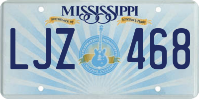 MS license plate LJZ468