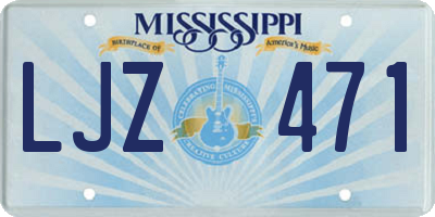 MS license plate LJZ471