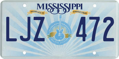 MS license plate LJZ472