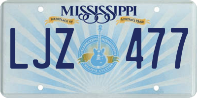 MS license plate LJZ477