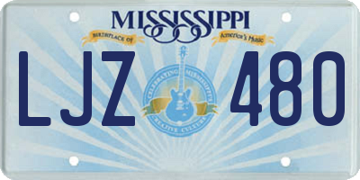 MS license plate LJZ480