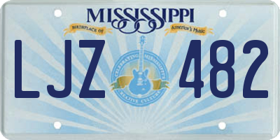 MS license plate LJZ482