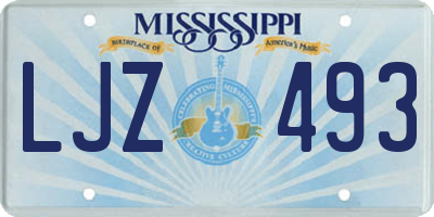 MS license plate LJZ493