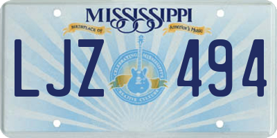 MS license plate LJZ494