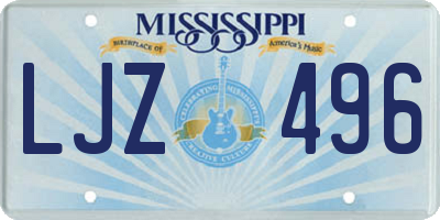 MS license plate LJZ496
