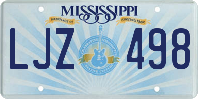 MS license plate LJZ498