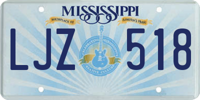 MS license plate LJZ518
