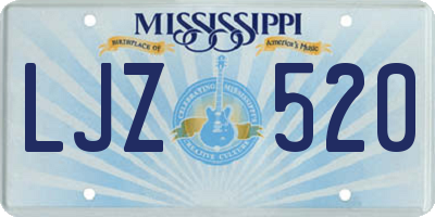 MS license plate LJZ520